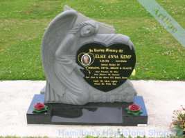 Angel Heart Black Headstone